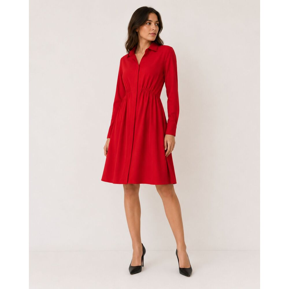 Ruti Red Shirt Dress Women’s Size S/M Long Sleeve Fit & Flare Tunic Oversized